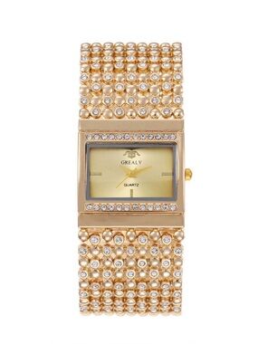 Gold Crystal-Accent Women's Bracelet Watch